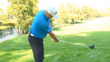 follow through rotation of forearms and hands caddie down the line view